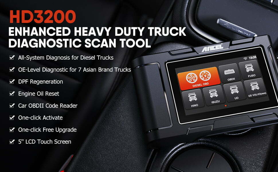 ANCEL HD3200 All-System Heavy Duty Truck Scan Tool 